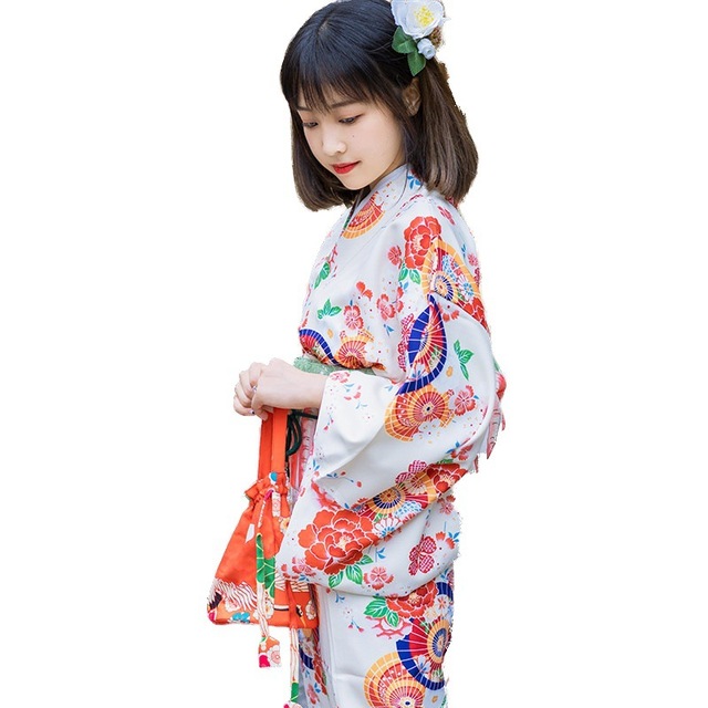 Japanese kimono women’s formal dress girl sense traditional kimono wrinkle free ironless universal kimono suit