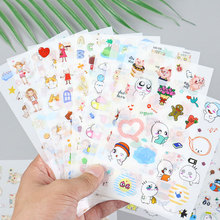 新款韓版卡通透明pvc手賬貼紙兒童卡通動漫貼紙貼畫寶寶手帳貼紙