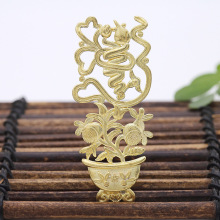 新款diy饰品25*60mm铸铜花盆树枝配件 古风影视道具头饰发簪材料