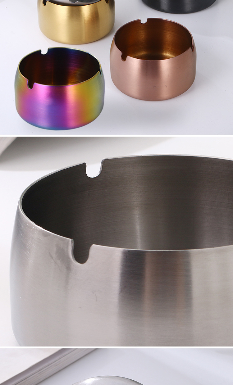 创意镀色不锈钢烟灰缸