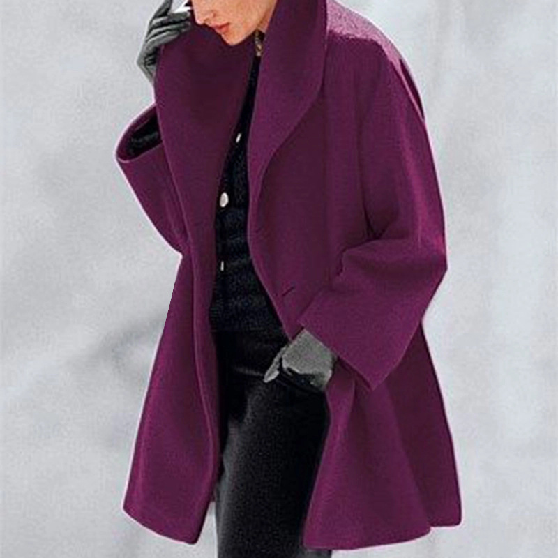 women s fashion plus size shawl collar woolen coat hot sale winter jacket  NSDF334