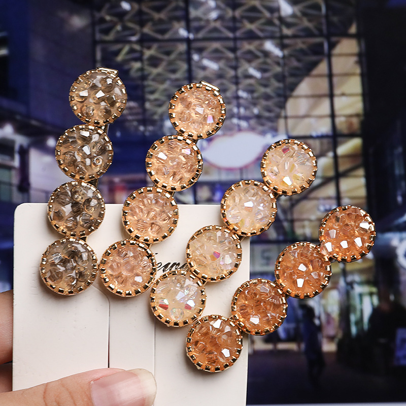Korean version of the INS network red crystal hairpin water drill alloy a word clip color head decorated diamond dress female Yiwu wholesale