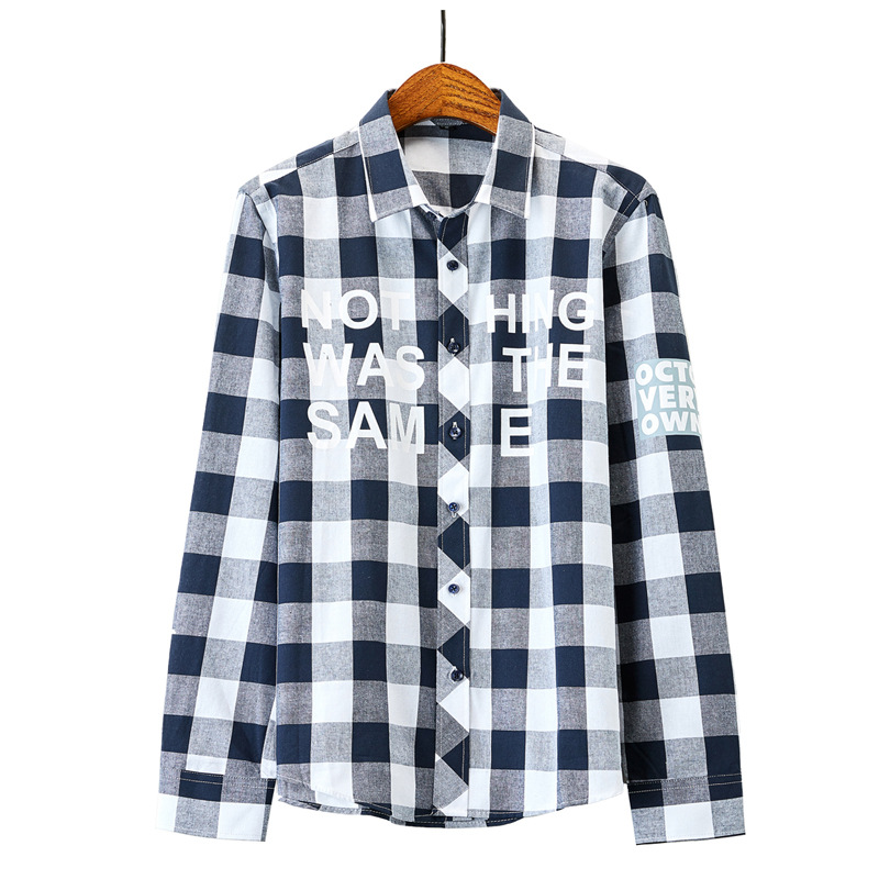 Taobao.com's new spring 2020 men's long-sleeved shirt check slim casual men's large-size monogram shirt