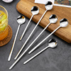 Long cute spoon stainless steel, coffee dessert milk tea, mixing stick