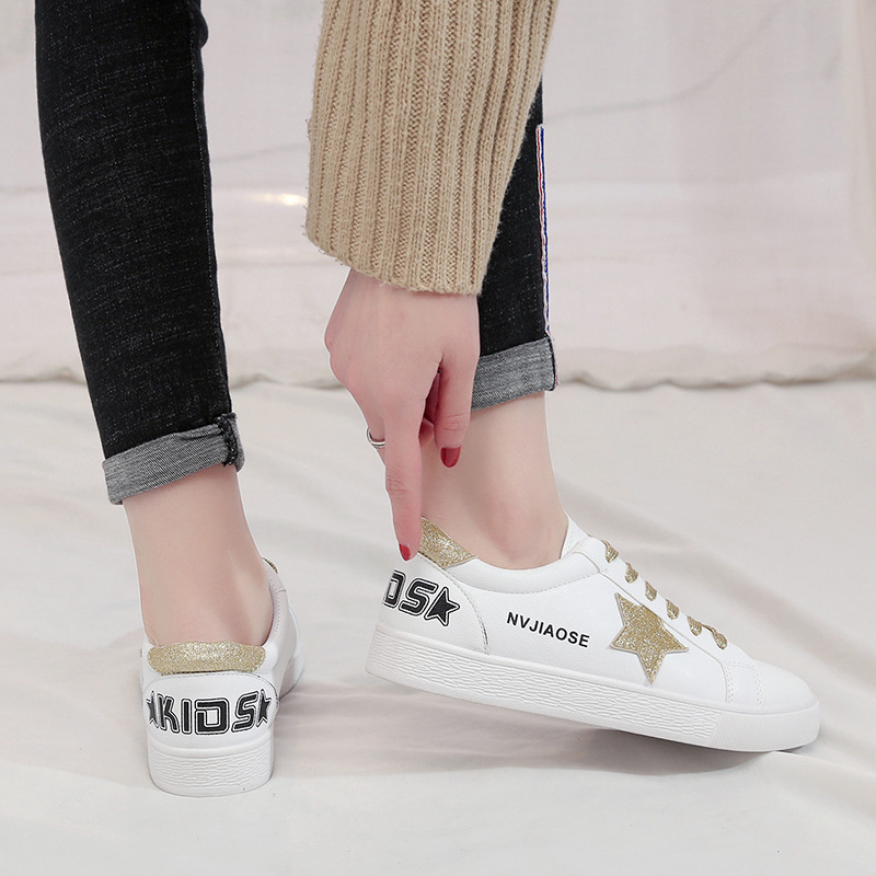 2019春季新款女士板鞋韩版街拍潮流小白鞋平底低帮休闲鞋学生单鞋|ms