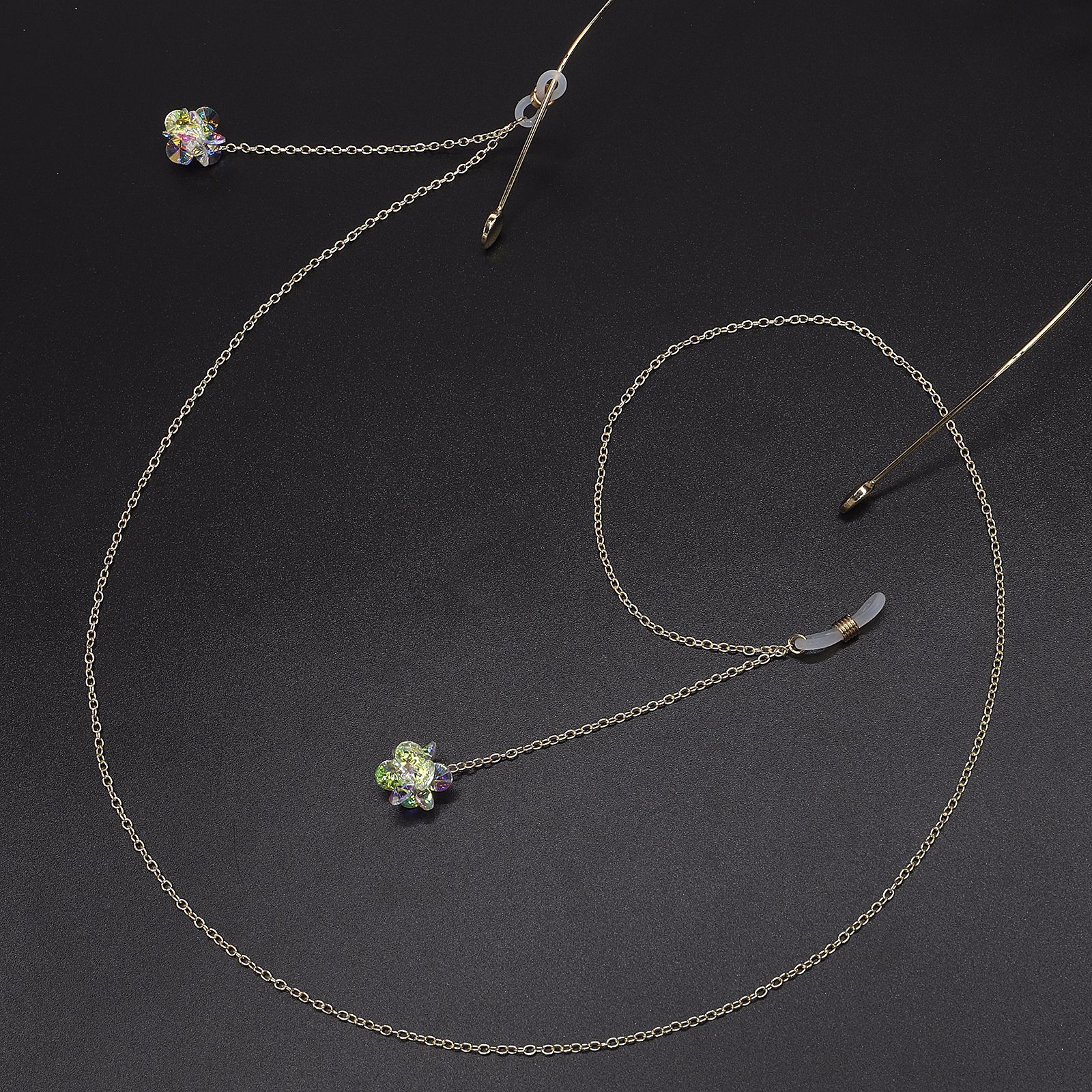 高档锆石防滑手工眼镜链 个性时尚眼镜绳挂绳眼镜配件批发 速卖通