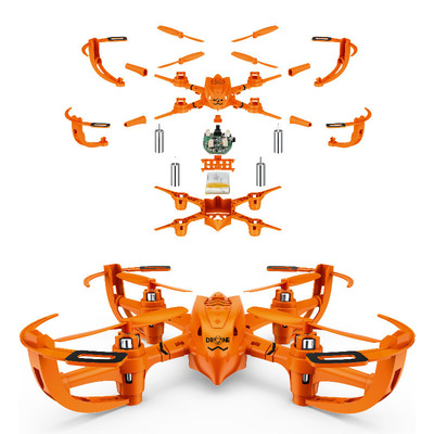 玩具跨境DIY组装无人机四轴飞飛行器遥控飞机拼装玩具航模型玩具|ms