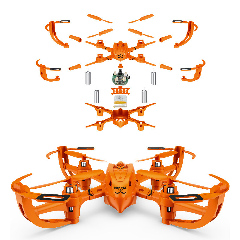 玩具跨境DIY组装无人机四轴飞飛行器遥控飞机拼装玩具航模型玩具|ms