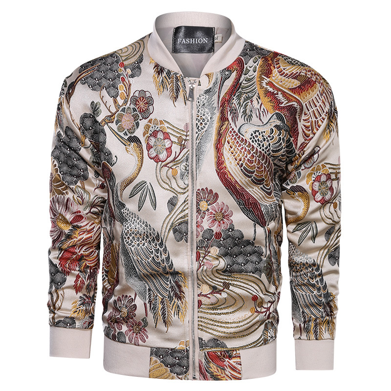 Bestickte Herrenjacke Slim Fit Für Frühling Und Herbst_voghion.com