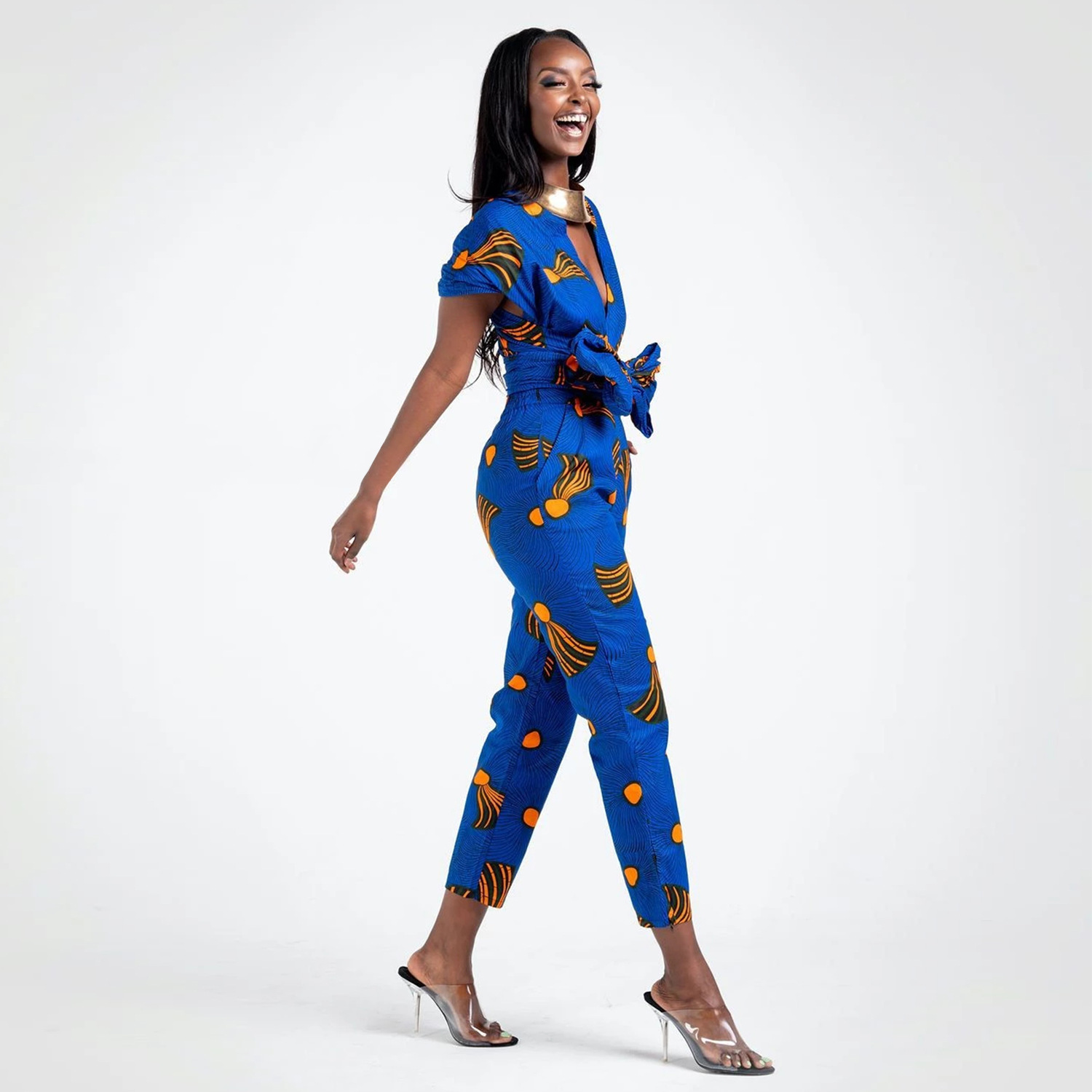 Printing Sexy Strappy Jumpsuit NSMDF67638