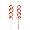 Earrings, fashionable red set with tassels, 2020