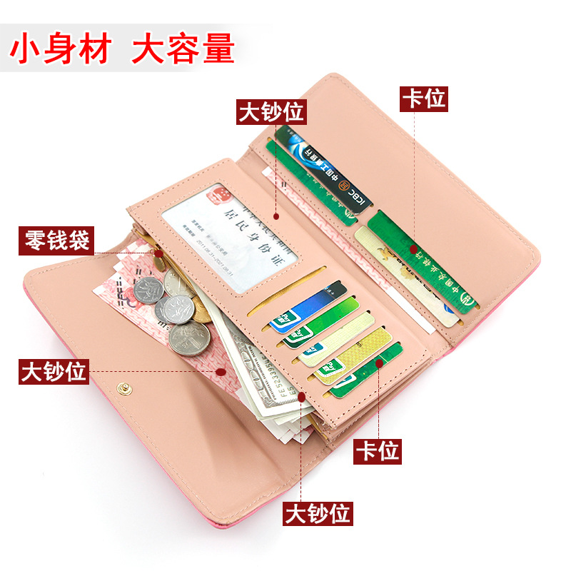 Nueva cartera de las mujeres billetera larga de la moda del color del caramelo de la Corona embrague de las mujeres multi-tarjeta de la cartera de las mujeres