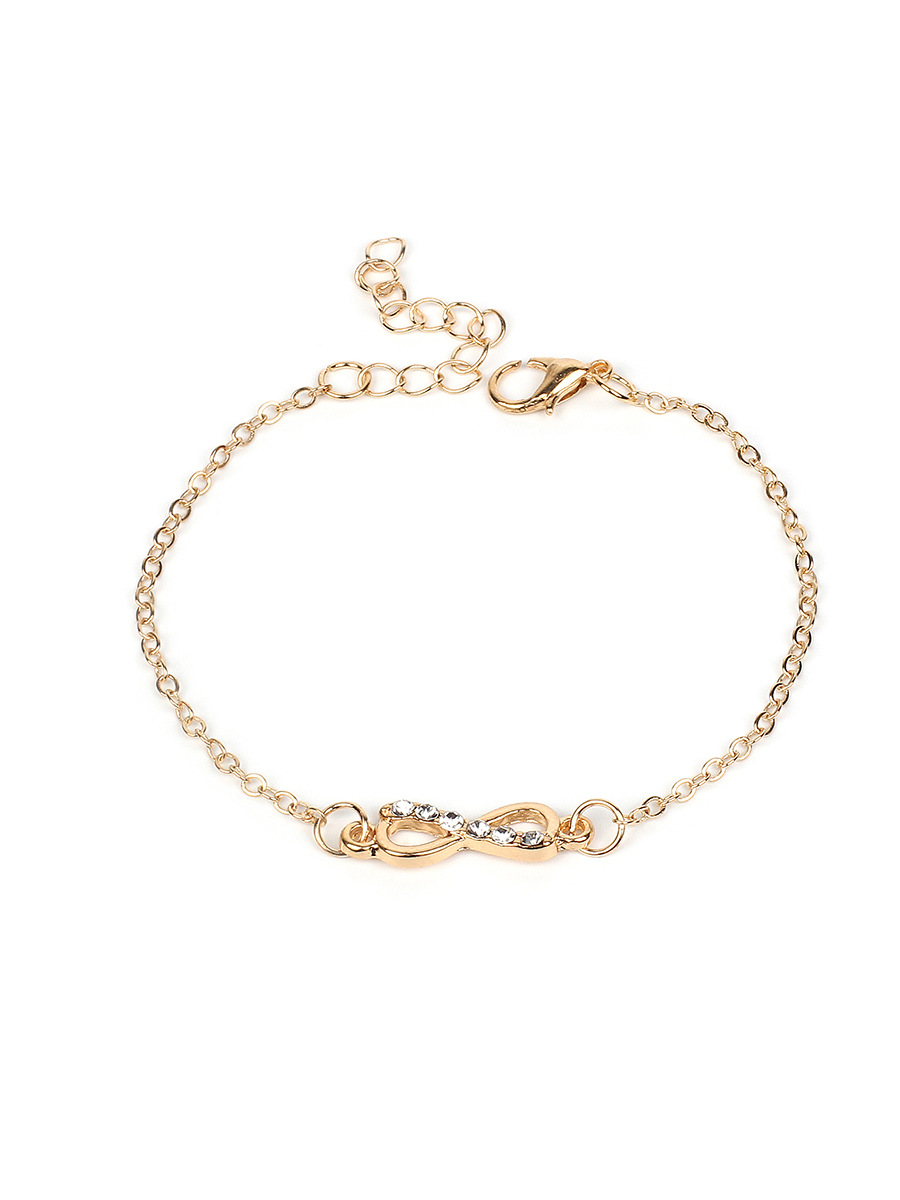 Fashion Hollow Bow Diamond Necklace Bracelet Anklet