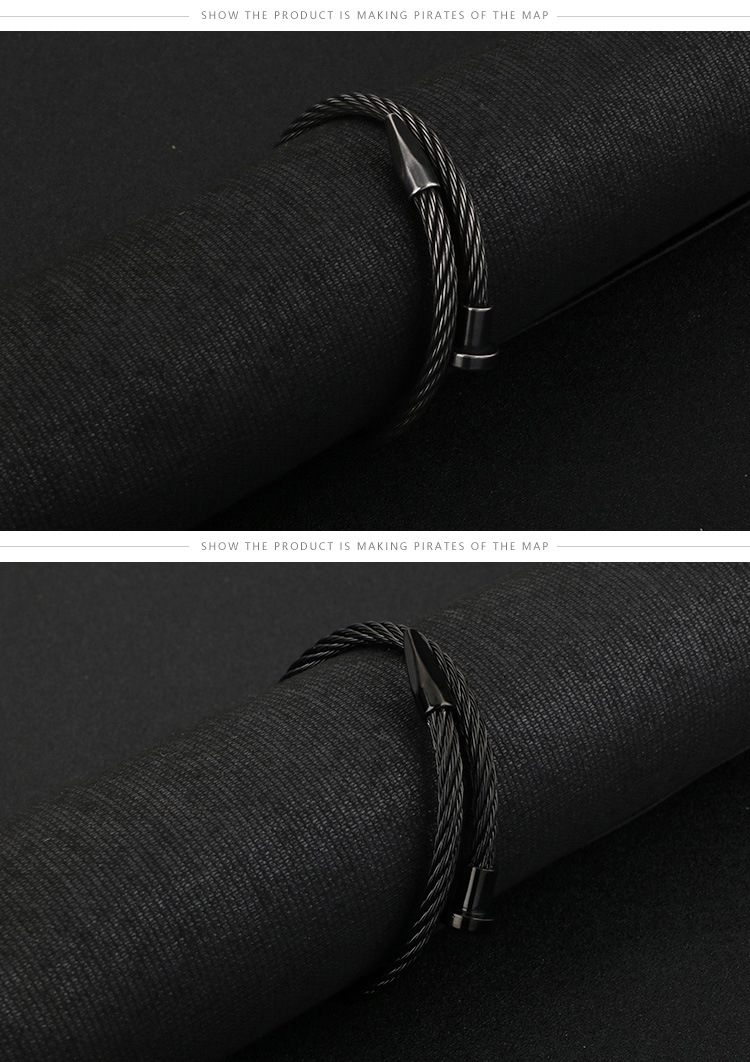 Steel wire bracelets, bracelets, simple and personalized metal texture jewelry from Europe and America_voghion.com