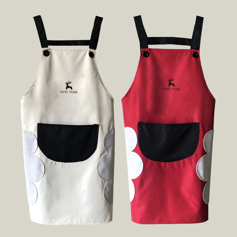 Impreso delantal chaleco femenino masculino hogar impermeable a prueba de aceite moda japonés hogar cocina delgada transpirable borrable mano