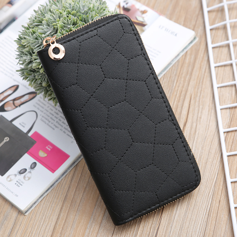 121g Weight Polyester Lining Material Zipper Closure Type Business Occasion Pu Leather Material Solid Color Pattern Women'S Gender Square Shape Rose Red, Red, Gold, Silver, Black Color Nihaojewelry Wholesale Accessories New Fashion Sewing Thread Geometric Pattern Clutch 3