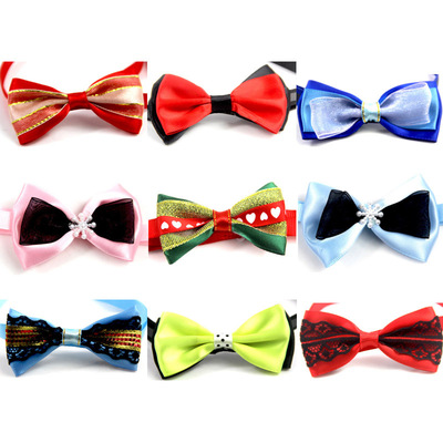 goods in stock Selling manual customized Pets Bowtie Cats and dogs Gauze bow A collar for a horse Pets Jewelry Pet Supplies