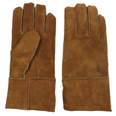 outdoors keep warm glove men and women Fur one Sheepskin genuine leather