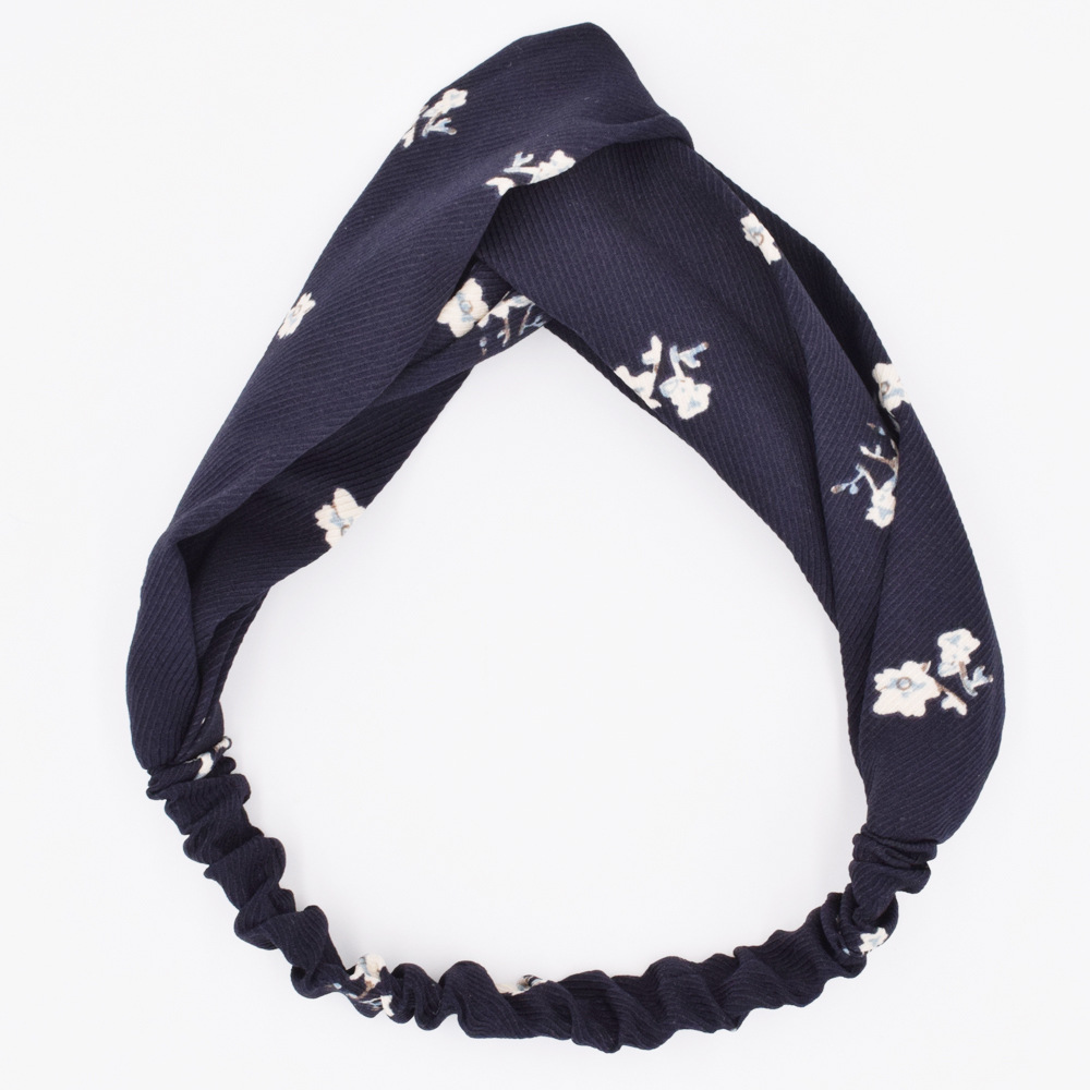 Koreanische Kleine Floral Gestreifte Kreuz Damen Gesichtswäsche Yoga Stirnband display picture 3