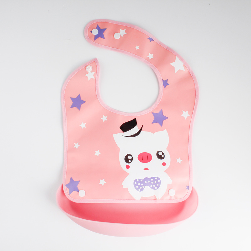 Factory direct baby eating bib detachable baby waterproof bib saliva towel cartoon eva bib custom