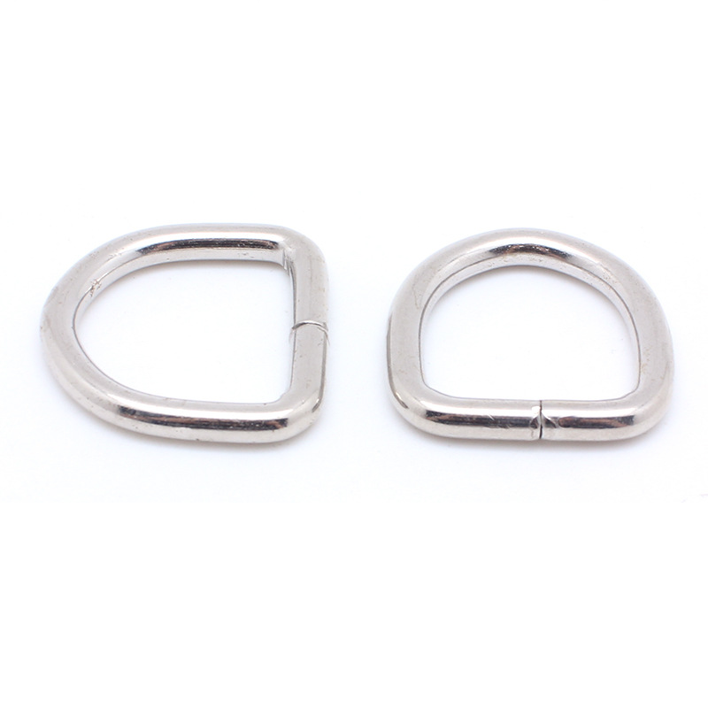 直销多规格亮银色半圆d扣  金属活动织带箱包扣