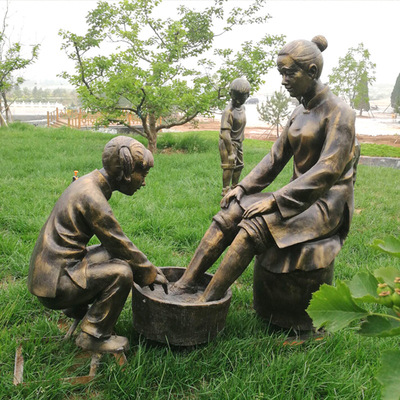 热卖玻璃钢仿铜人物校园孝道文化商业街百善孝为先雕塑现货摆件|ms