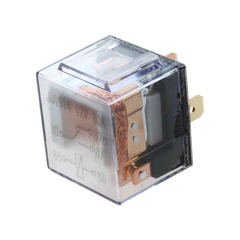 汽车继电器12V/24V80A/4脚/5脚大电流/防水透明继电器常开