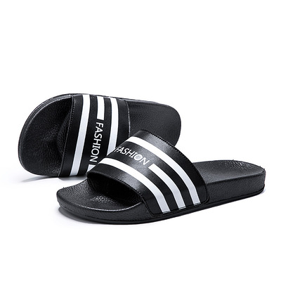 slipper Summer 8 Font Embroidery genuine leather non-slip Trend Korean Edition personality Versatile street Large Beach shoes