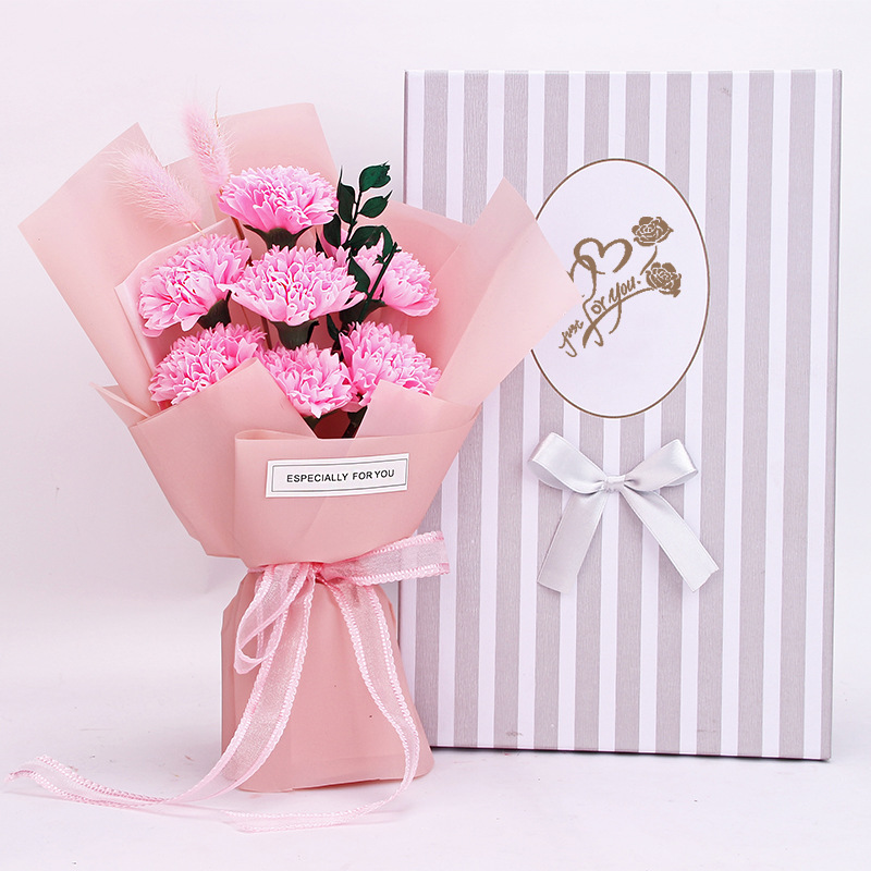 新款7朵方盒康乃馨2019粉2