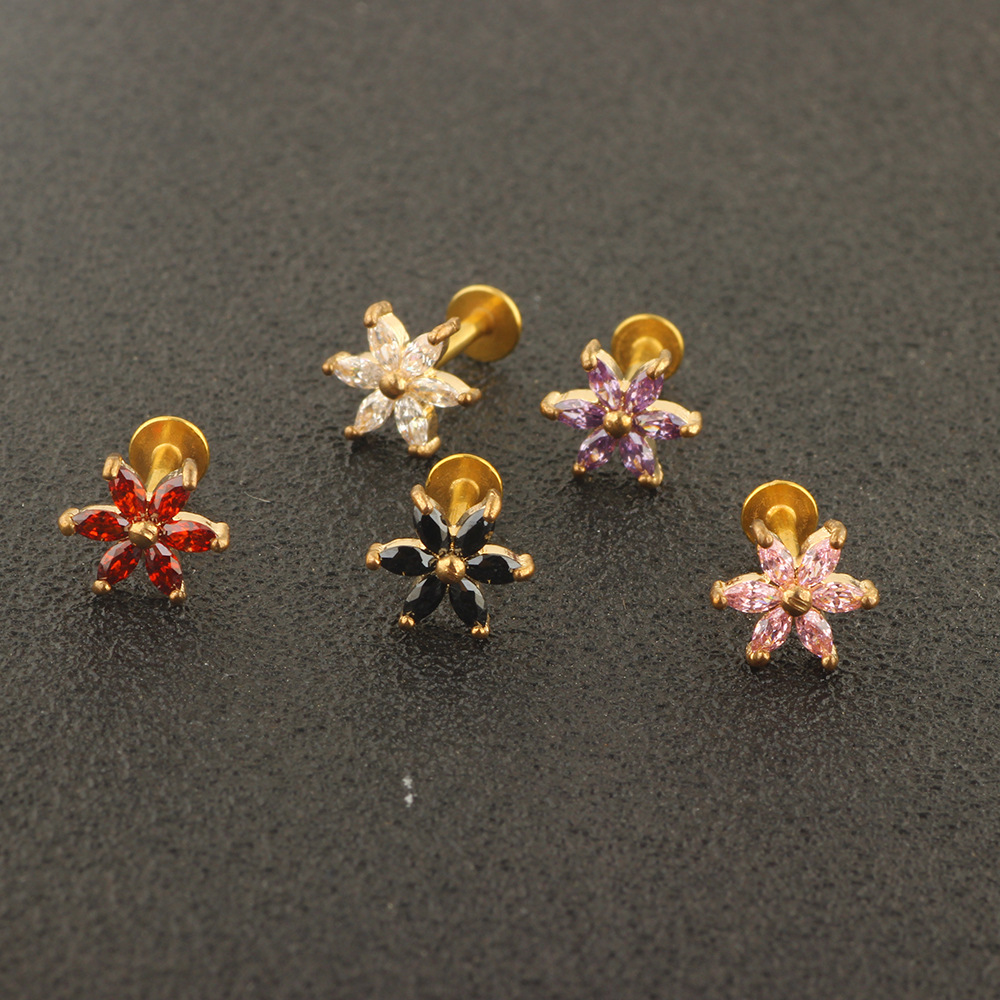 Labret piercing jewelry detail image