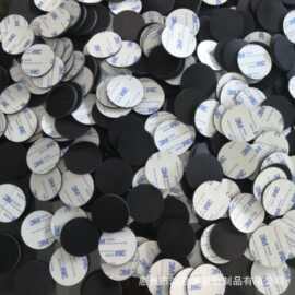 现货供应黑色格纹橡胶垫 双面胶橡胶脚垫 防滑减震圆形橡胶垫