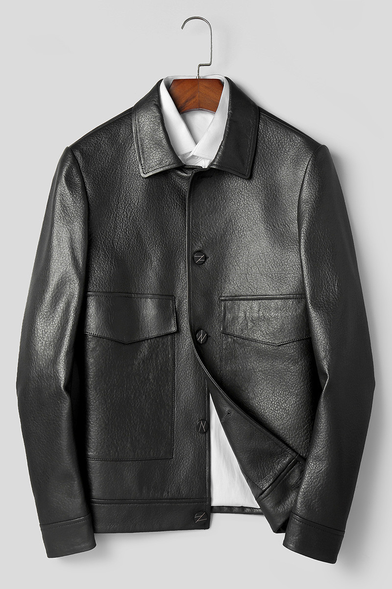 Veste cuir pour homme en En peau de mouton - Ref 3412545 Image 6