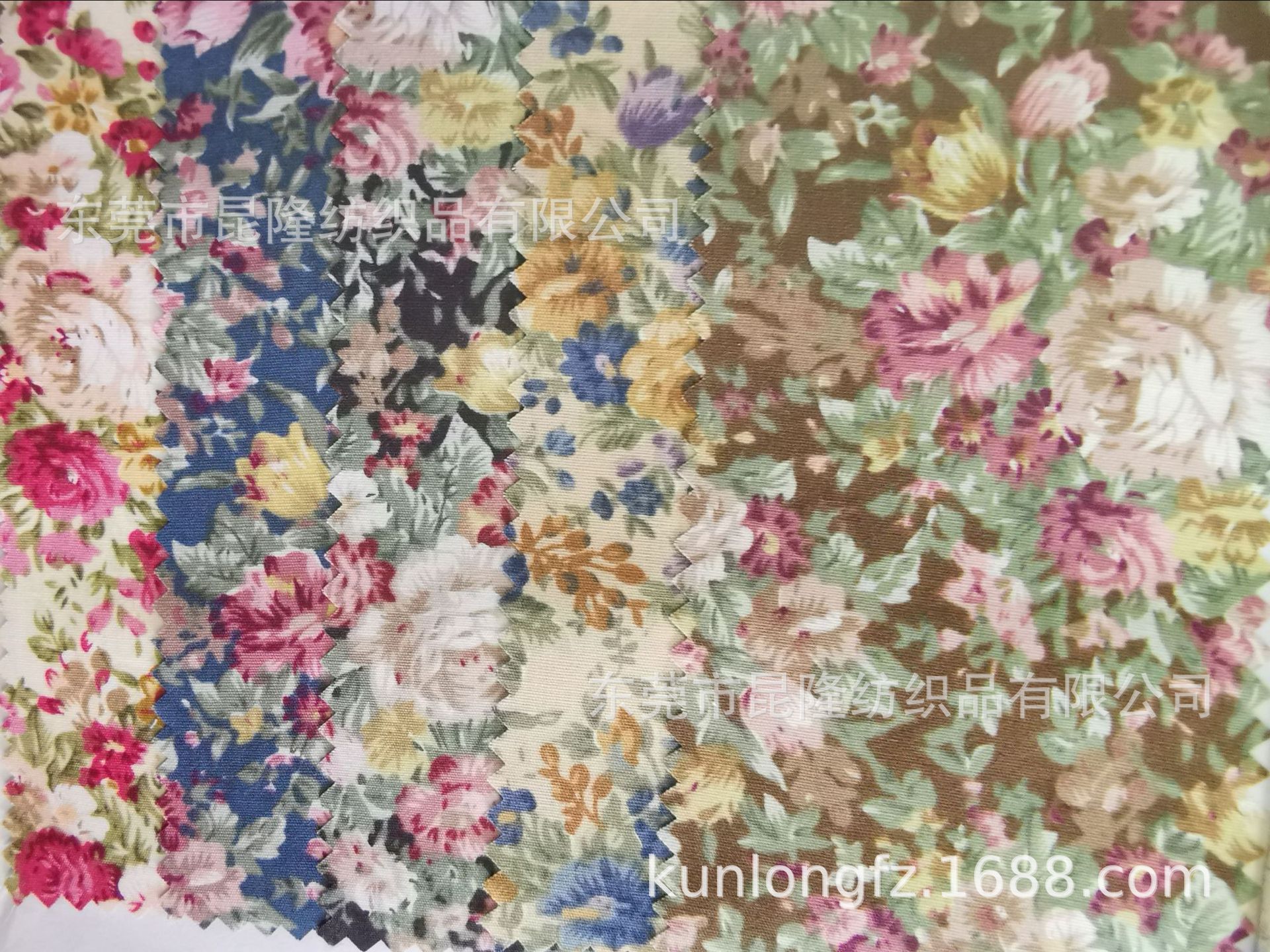 40S全棉印花布 133*72小碎花布料 玫瑰花服装面料 桌台布装饰布料