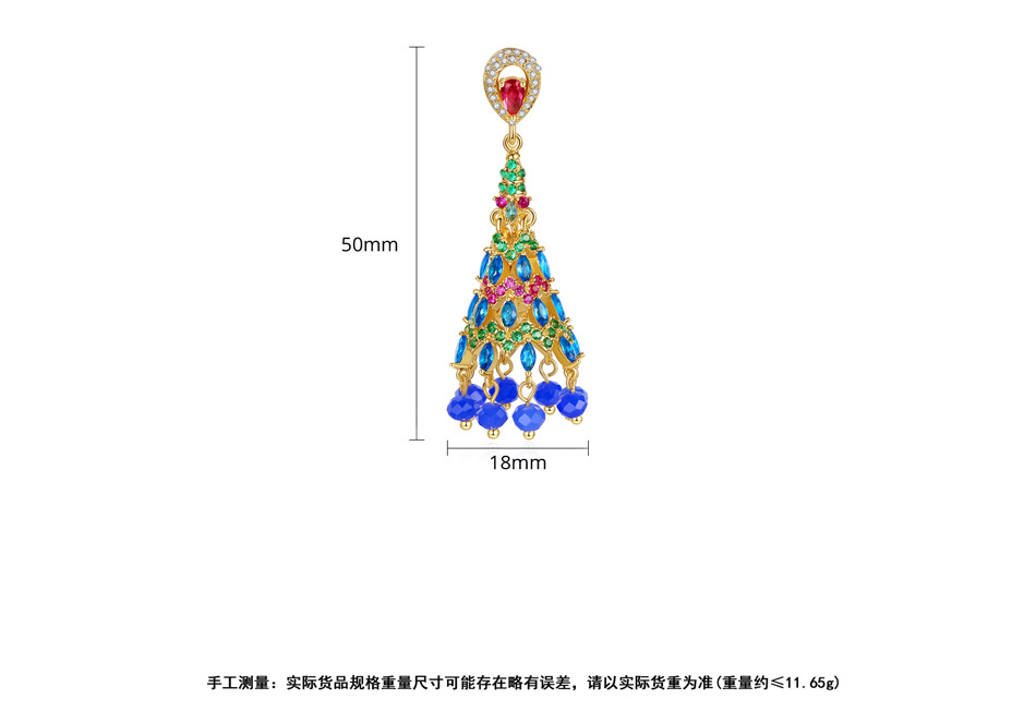 Jinse Souple Langue Boucles D'oreilles Européen Et Américain Rétro Nouveau Zircon Boucles D'oreilles De Mode Banquet Dames Style National Cloche Boucles D'oreilles display picture 6