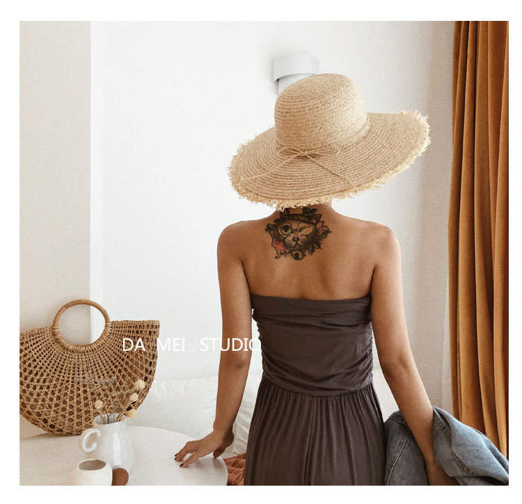 Fashion Sunscreen Big Brim Raffia Straw Hat display picture 11