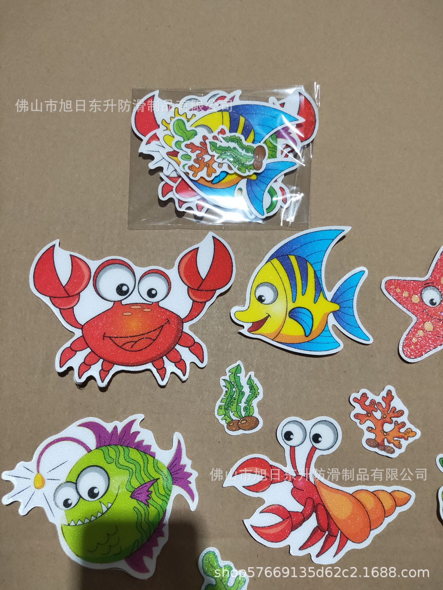 虾蟹卡通橡胶PEVA防滑贴