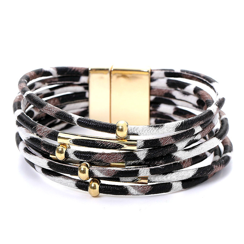 Streetwear Leopard Pu Leather Plating Women's Bangle display picture 4