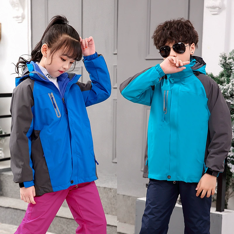 Детская одежда для малышей, школьная форма, оптовая продажа, модная куртка, уличная осенне-зимняя утепленная ветровка «Три в одном» на флисовой подкладке