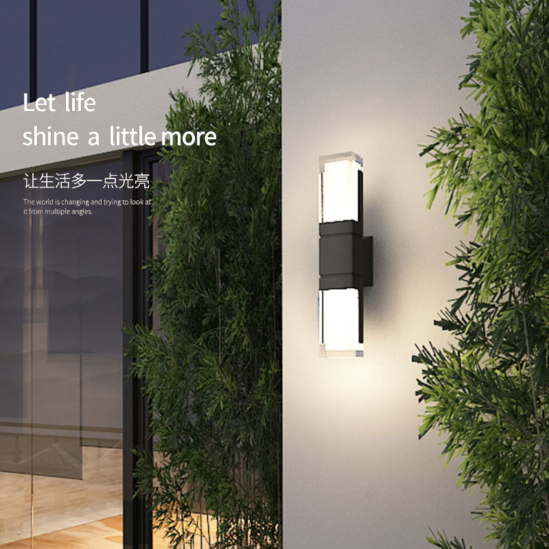 Factory Outlet led Simplicity Acrylic outdoors Wall lamp waterproof Moisture-proof courtyard villa Single head Double head induction light