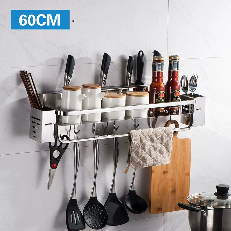SUS304 Stainless Steel Kitchen Set the Shelf Multifunctional Seasoning Storage Shelf