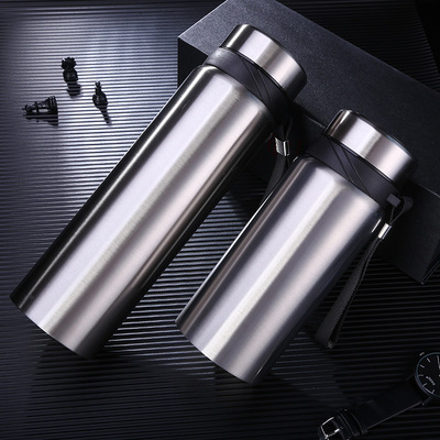 大容量1000ml/700ml保溫壺運動水壺吊帶提繩真空保溫杯logo定制