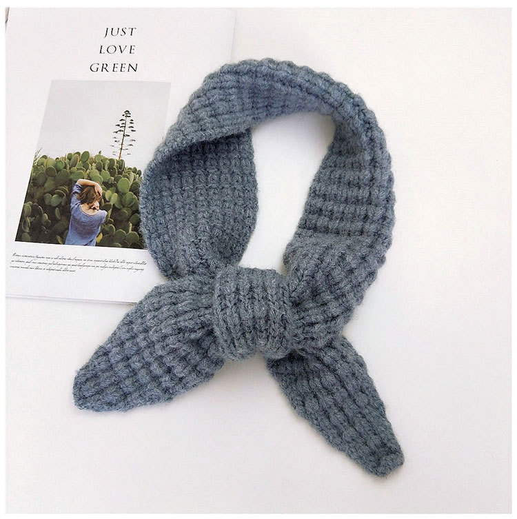 New Corn Grain Solid Color Scarf Knitted Wool Scarf Student Warm Scarf display picture 2