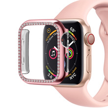适用苹果apple watch4四代手表防摔镶钻PC保护壳iwatch7保护套