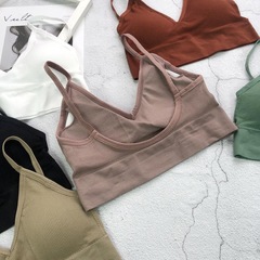 Quality version of summer bottoming, beautiful back, anti-exposure, U-shaped steel ring-free chest strap, chest pad, backless suspender underwear, small vest