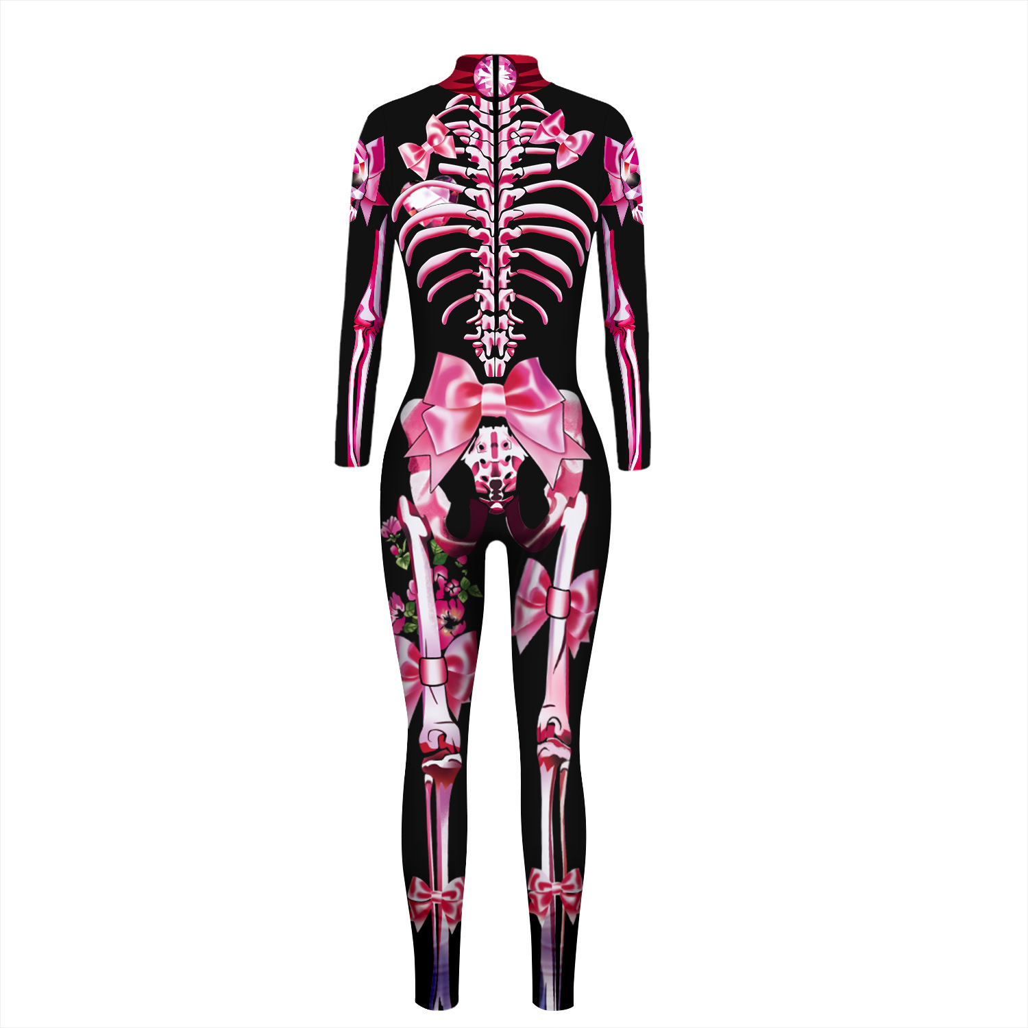 women s psychedelic skeleton digital printing jumpsuit nihaostyles wholesale halloween costumes NSMID78998