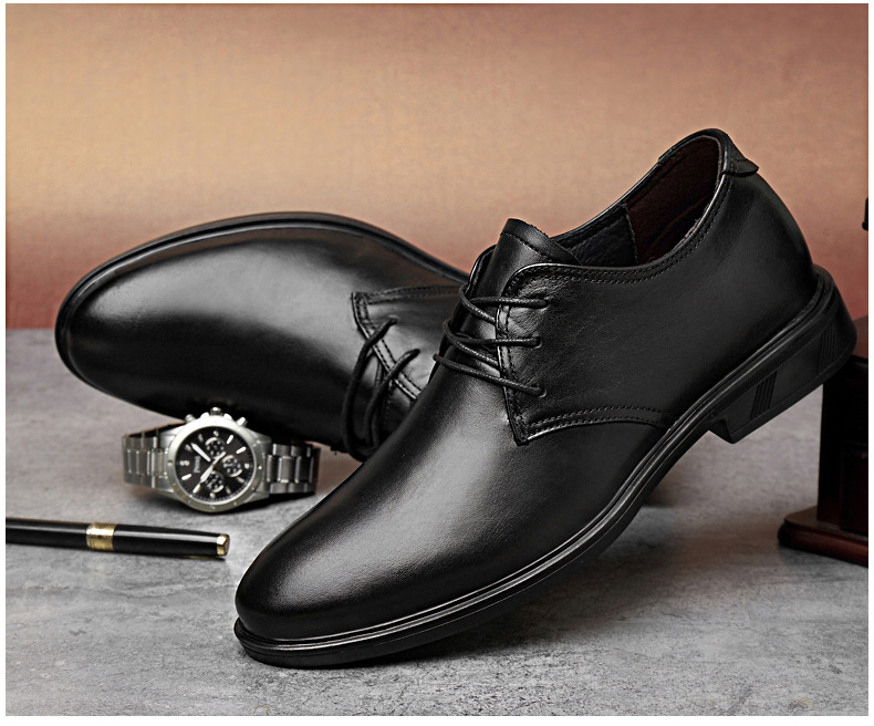 Scarpe uomo pelle stringate casual eleganti rialzate comode_voghion.com