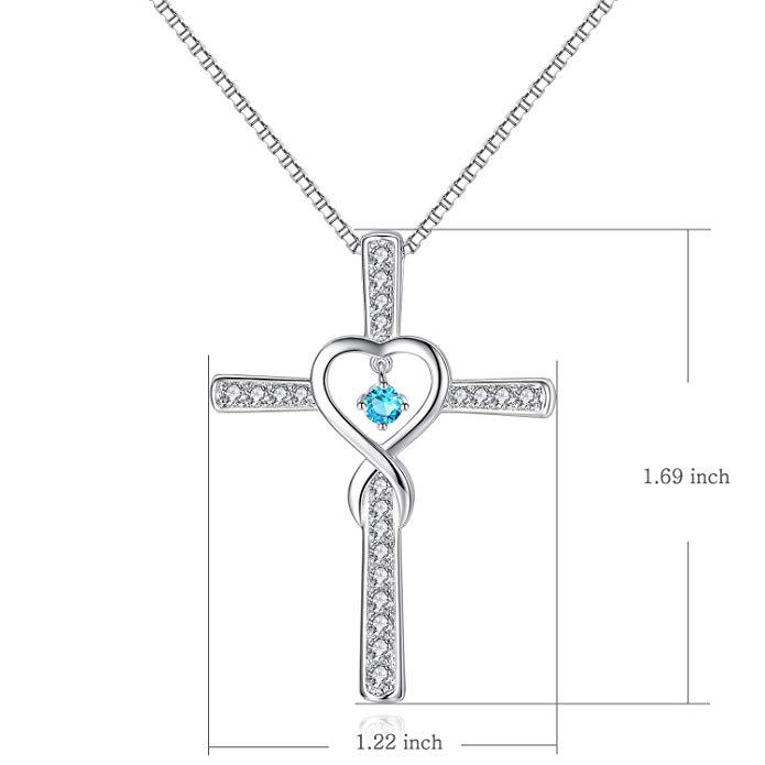 Retro Cross Heart Shape Alloy Inlay Rhinestones Women's Pendant Necklace 1 Piece display picture 5