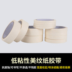 Masking tape with white low viscosity for hand tearing, masking paper for decoration, weak adhesive spray paint masking tape manufacturer wholesale 