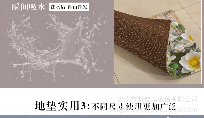 Jiaqi factory wholesale floor mat cartoon door mat kitchen floor mat bathroom floor mat carpet LOGO floor mat