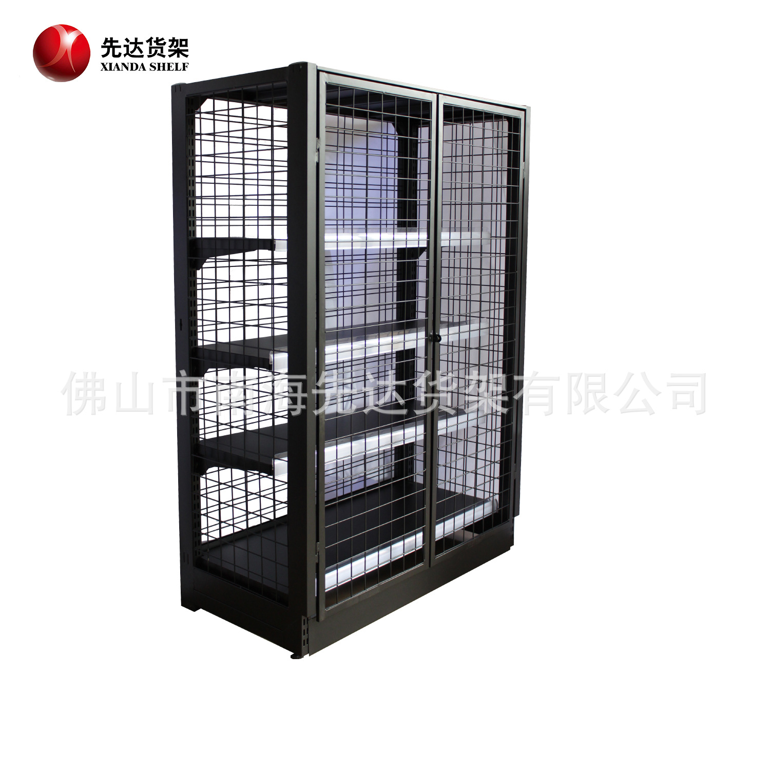 【厂家直销】便利店货架|背网超市货架|带门锁特做货架